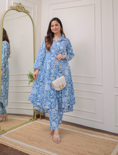 Elegant Floral Pastel Printed Co-ord Set