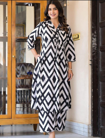 Elegant Designed Abstract Printed Co-ord Set