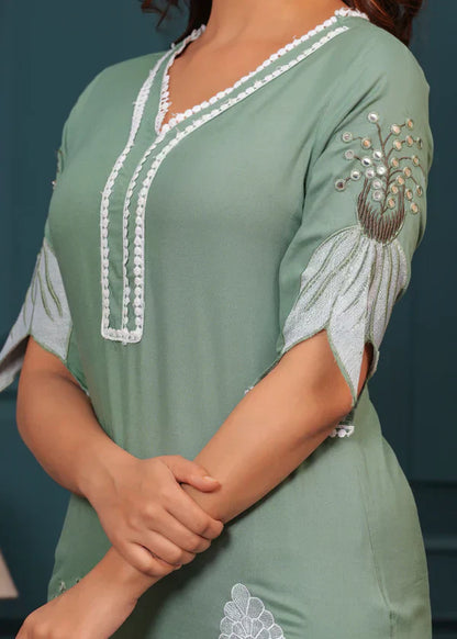 Hazel Green Embroidered Co-ord set