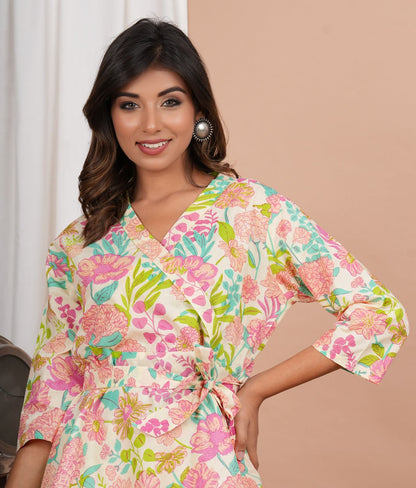 Angrakha Style Cotton Co-ord Set