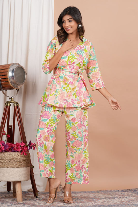 Angrakha Style Cotton Co-ord Set