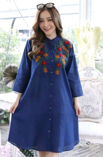 New Aline Embroidery Cotton Dress