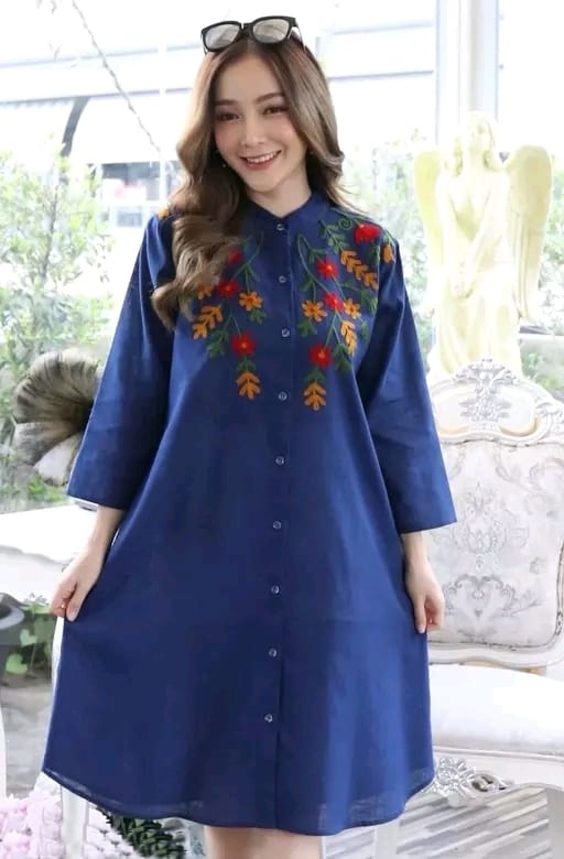 New Aline Embroidery Cotton Dress