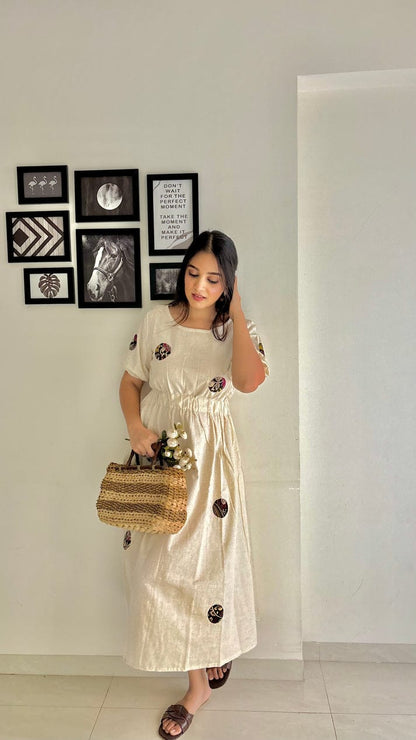 Beautiful Cream Midi Dress