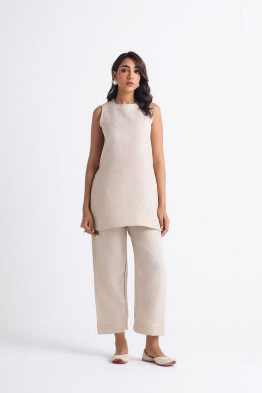 Classy Cream Solid Co-ord Set