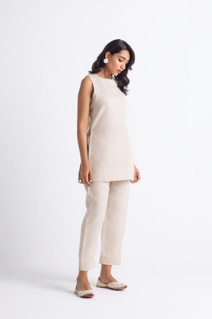 Classy Cream Solid Co-ord Set