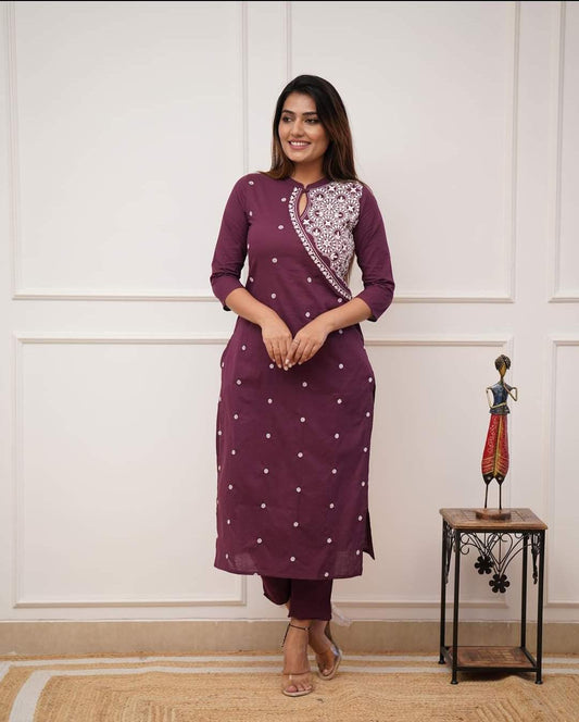 Beautiful Long Embroidered Co-ord Set