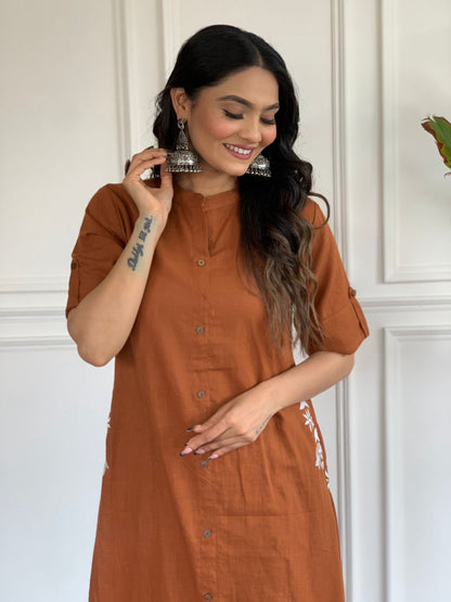 Elegant A-line Solid Co-ord Set