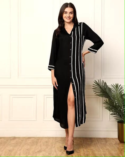 Designer A-Line Midi Dress