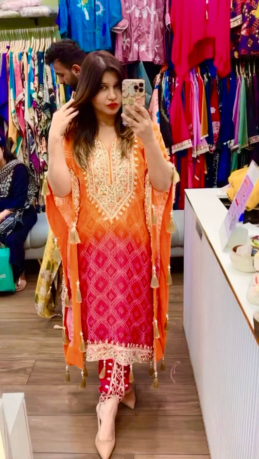 Designer Kaftan Embroidered Co-ord Set