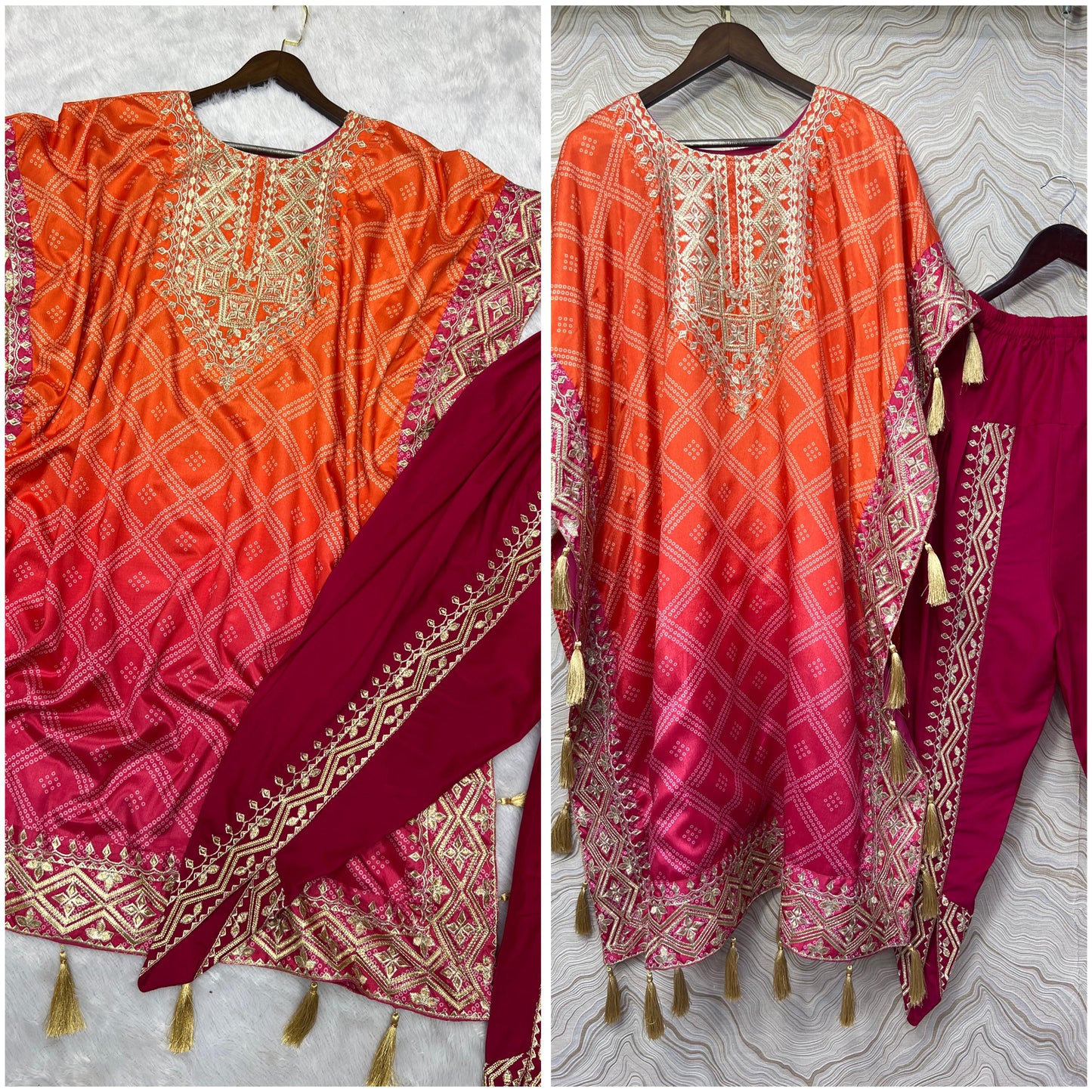 Designer Kaftan Embroidered Co-ord Set