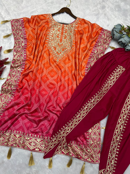 Designer Kaftan Embroidered Co-ord Set