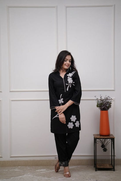 Classy Floral Embroidered Co-ord Set