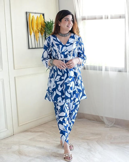 Designer Floral Embroidered Co-ord Set