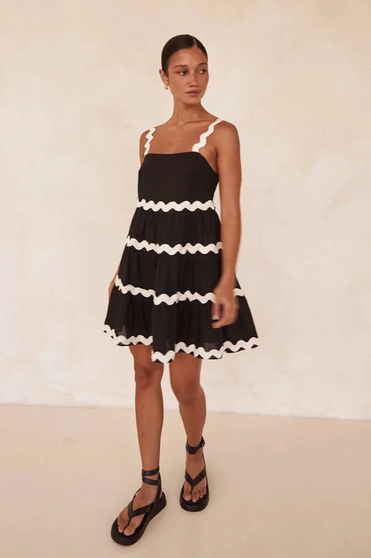 Designer Black Mini Midi Dress