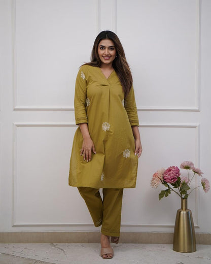 Stylish Floral Embroidered Co-ord Set