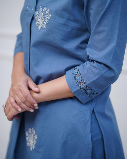 Stylish Floral Embroidered Co-ord Set