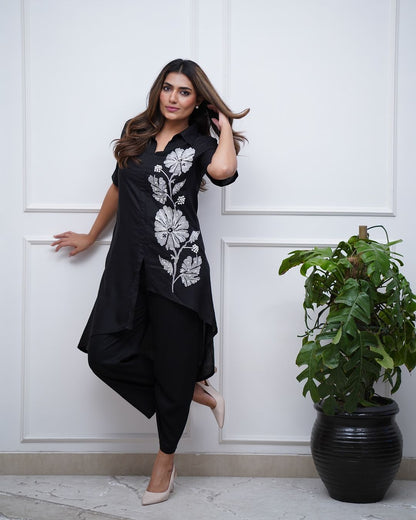 Stylish Floral Embroidered Co-ord Set