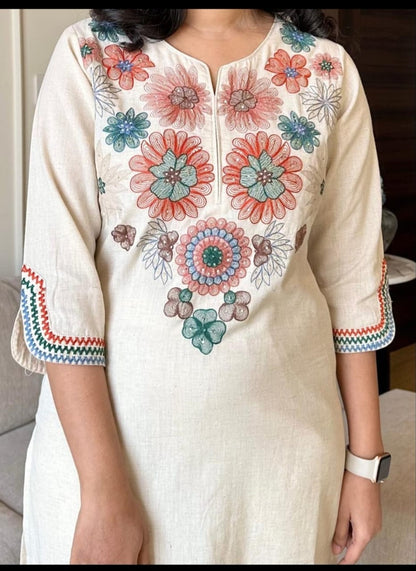 Cotton Embroidered Co-ord Set
