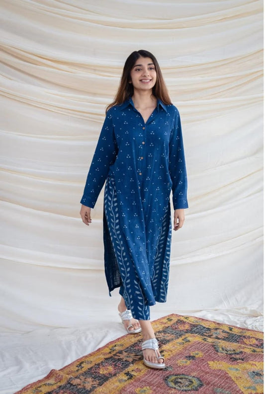 Designer Blue Embroidered Co-ord Set