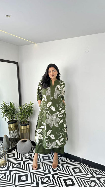 Elegant Floral Printed Co-ord Set