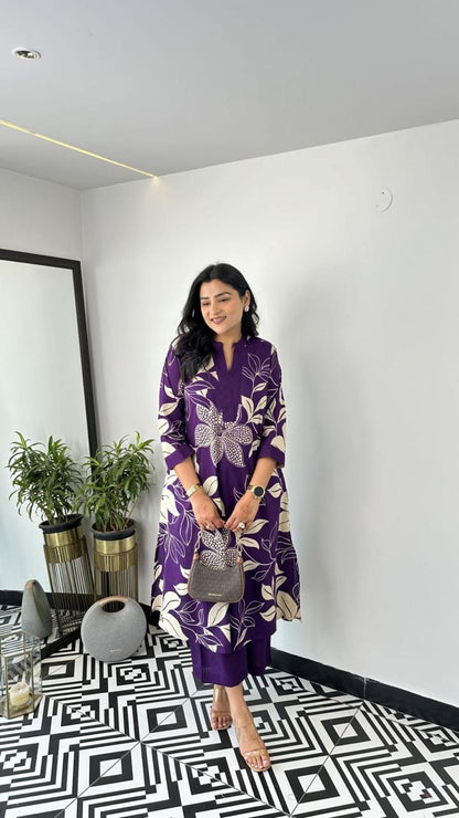 Elegant Floral Printed Co-ord Set