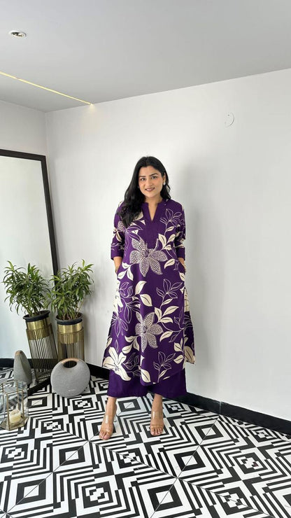Elegant Floral Printed Co-ord Set