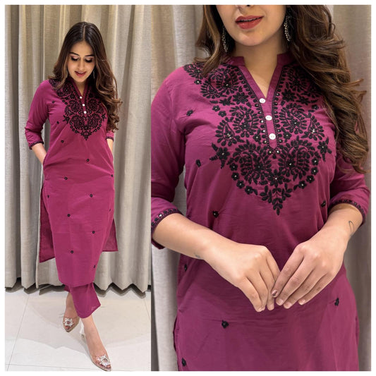 Beautiful Floral Embroidered Co-ord Set