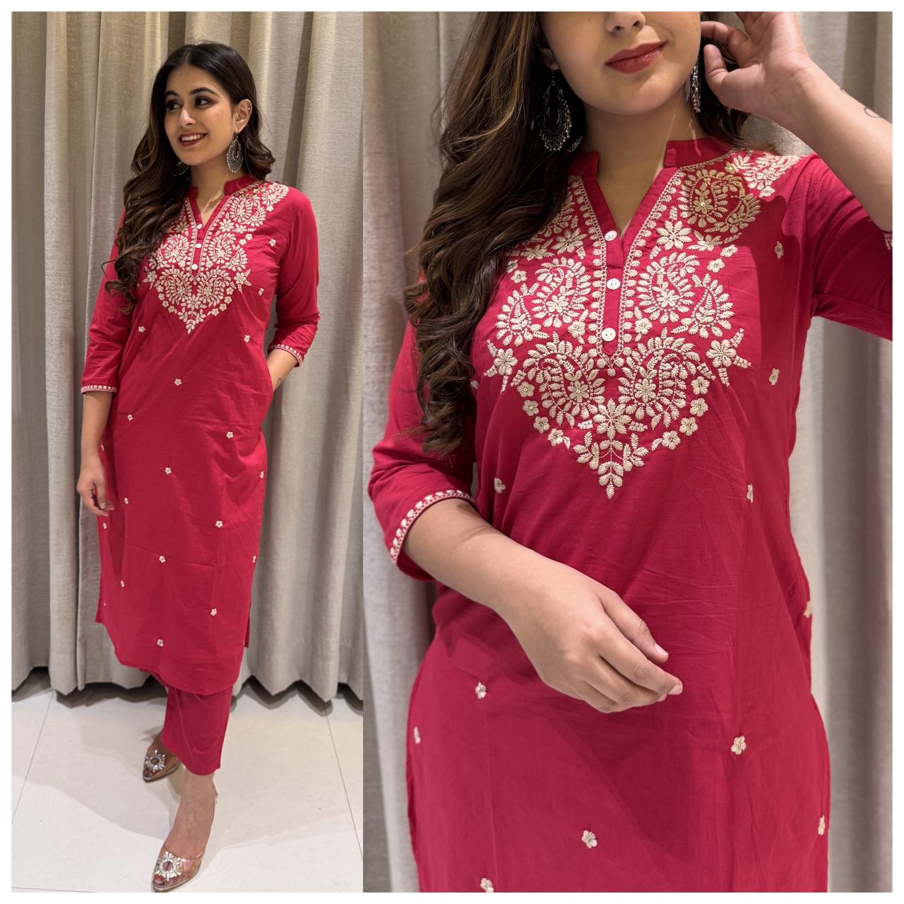 Beautiful Floral Embroidered Co-ord Set