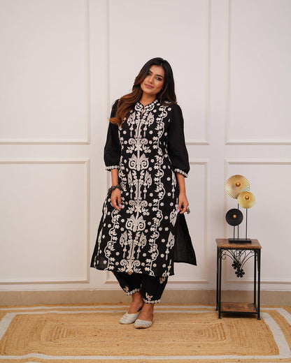 Designer Black Embroidered Co-ord Set