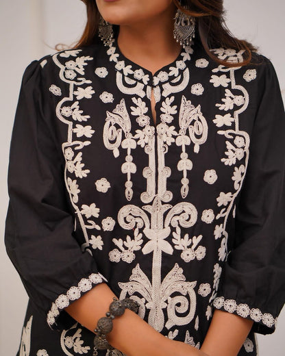 Designer Black Embroidered Co-ord Set