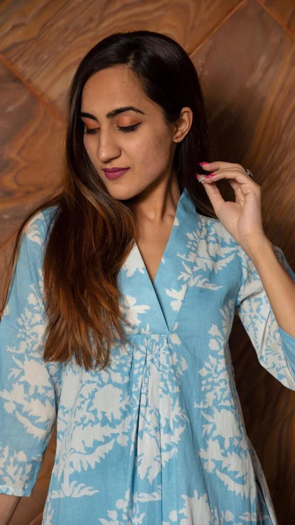 Floral Sky Blue Co-ord Set