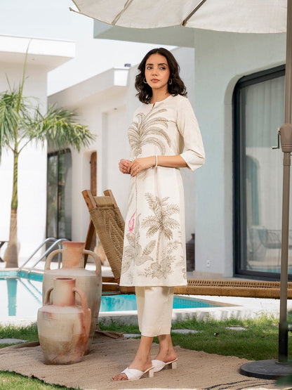 Elegant White Embroidered Co-ord Set