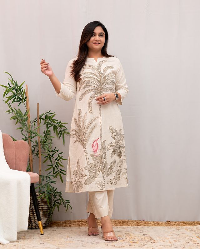 Elegant White Embroidered Co-ord Set