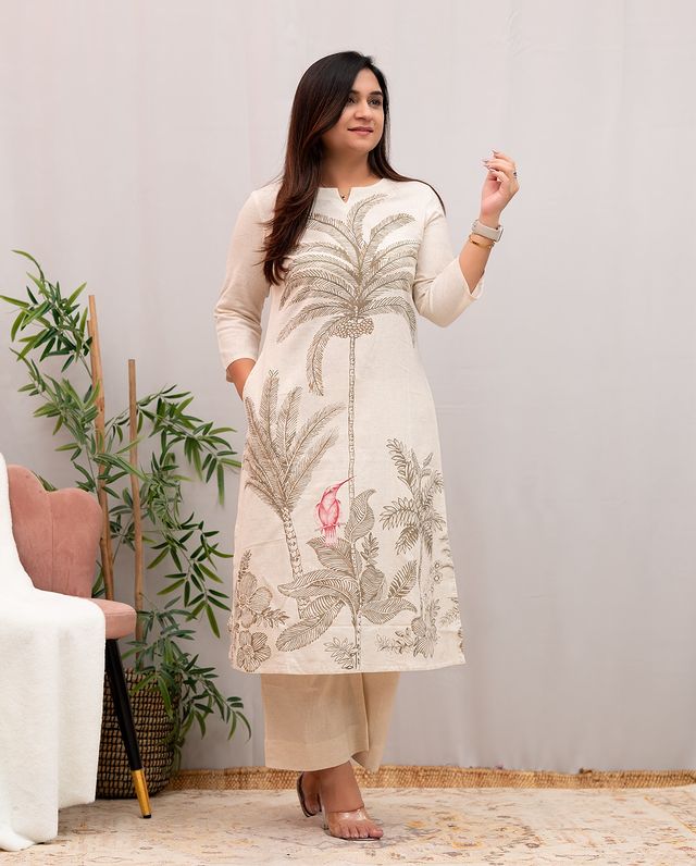 Elegant White Embroidered Co-ord Set