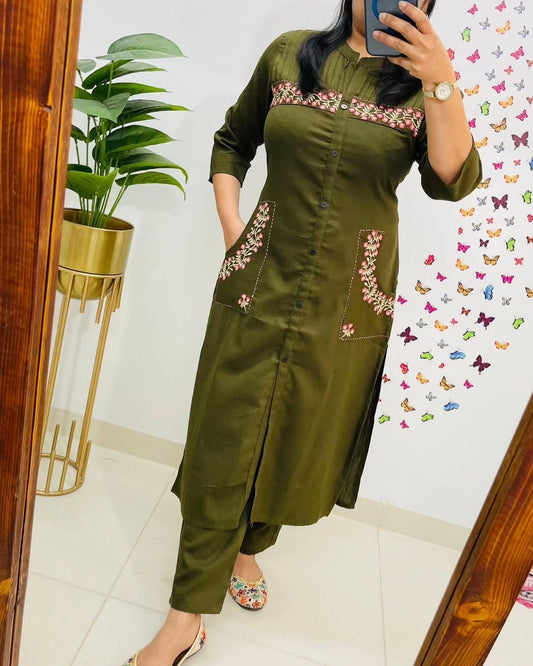 Elegant Classy Embroidered Co-ord Set