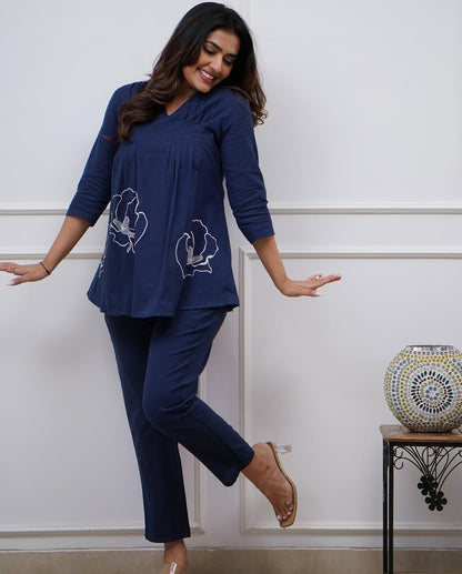 Casual Designer Embroidered Co-ord Set