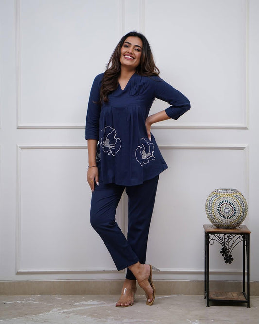 Casual Designer Embroidered Co-ord Set