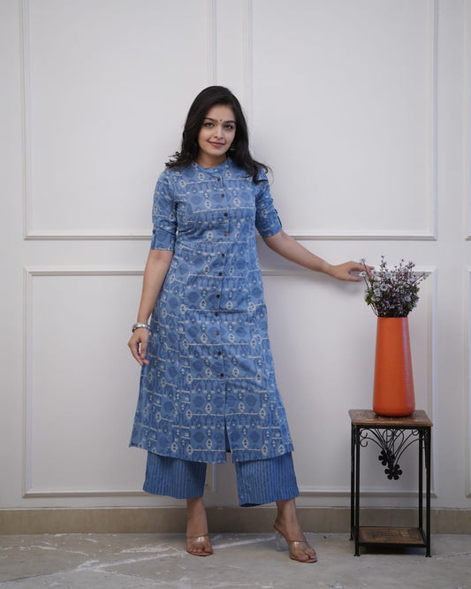 Designer Straight Embroidered Co-ord Set