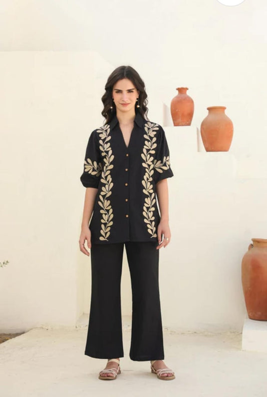 Premium Floral Embroidered Co-ord Set