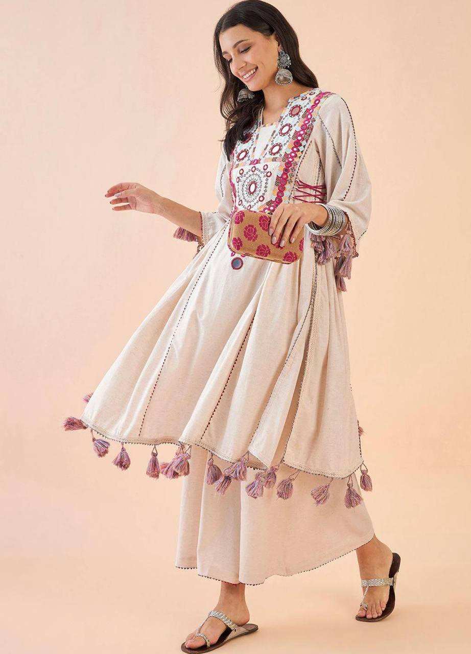 Designer White Embroidered Co-ord Set