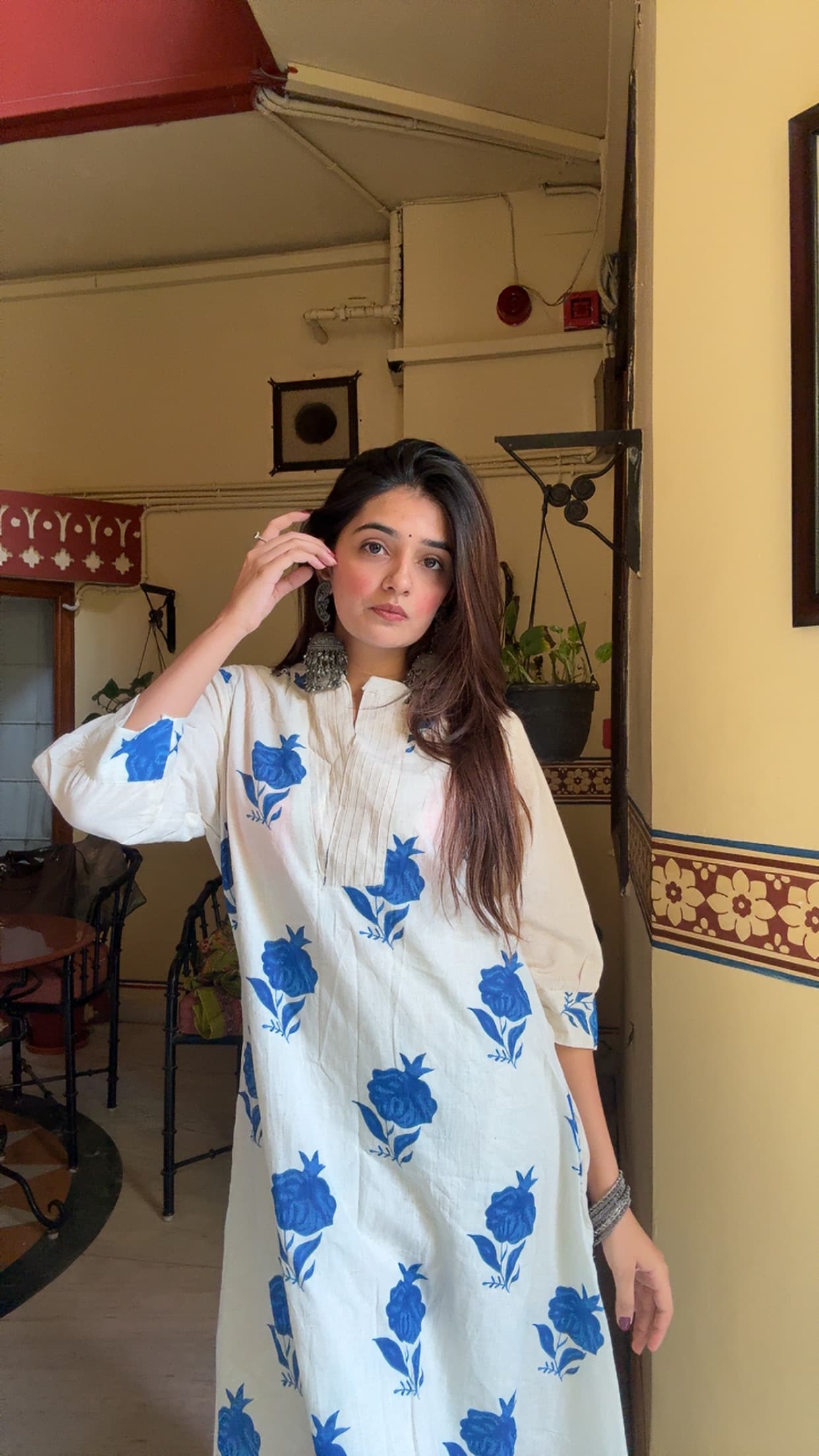 A-Line White Floral Printed Co-ord Set