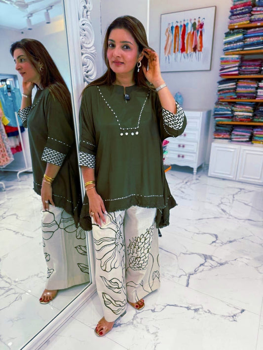 Stylish Green Designer Co-ord Set